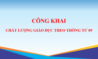 CÔNG KHAI CHẤT LƯỢNG GIÁO DỤC THEO THÔNG TƯ 09