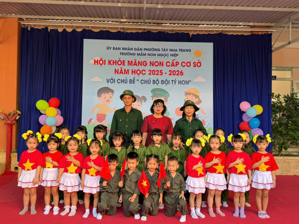 "HỘI KHỎE MĂNG NON" CẤP CƠ SỞ, NĂM HỌC 2025 - 2026 VỚI CHỦ ĐỀ “CHÚ BỘ ĐỘI TÝ HON”