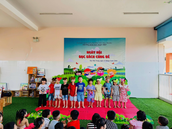 HƯỞNG ỨNG NGÀY SÁCH VÀ VĂN HÓA ĐỌC VIỆT NAM 21/4 TRƯỜNG MẦM NON NGỌC HIỆP TỔ CHỨC NGÀY HỘI ĐỌC SÁCH CHO TRẺ MẦM NON 