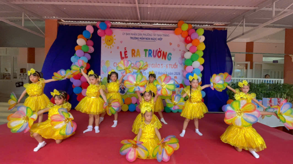TRƯỜNG MẦM NON NGỌC HIỆP  TỔ CHỨC LỄ RA TRƯỜNG CHO CÁC CHÁU  KHỐI MẪU GIÁO 5-6 TUỔI, NĂM HỌC 2025 - 2026